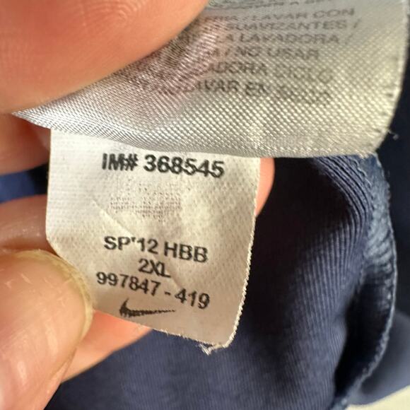 Nike Mens size XXL Dri Fit Short Sleeve Polo Shirt Blue 997847-419 Golf - Picture 9 of 10